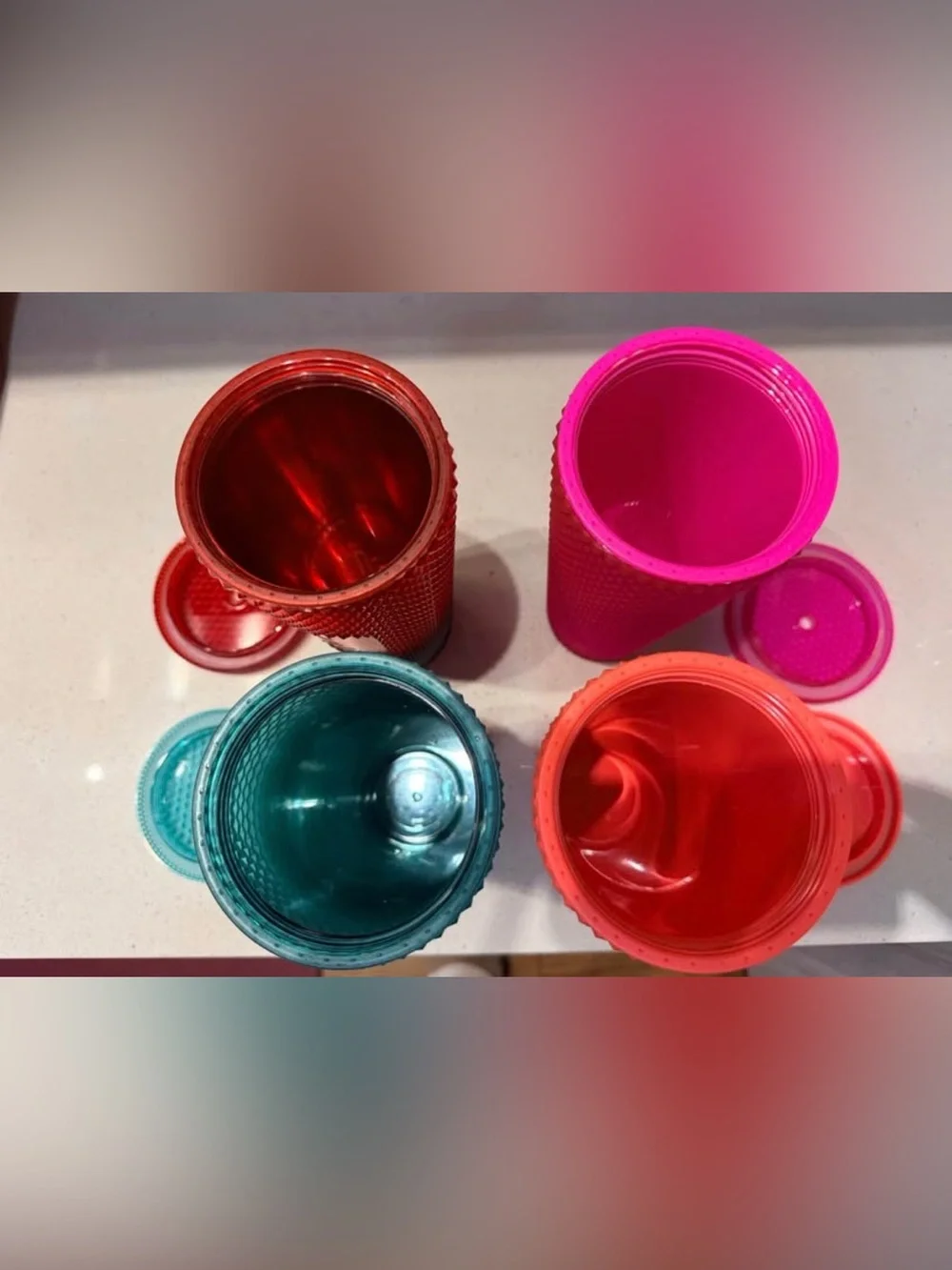 Starbucks Textured Ombre Tumbler Set - Teal, Coral, Hot Pink, Red